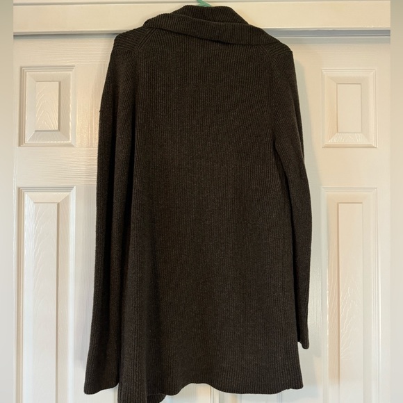 Lands’ End Open Flow Wool Blend Ribbed Cardigan - Picture 2 of 8